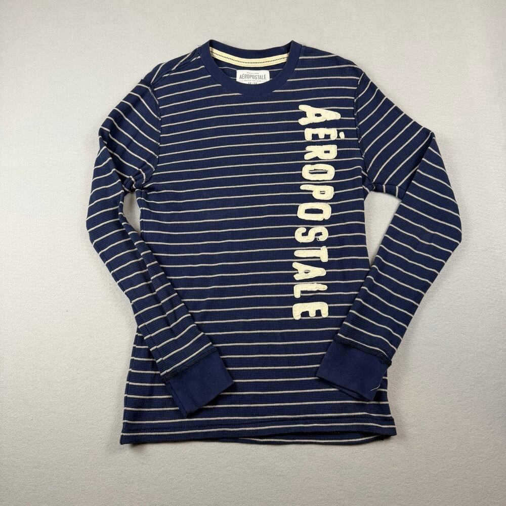 Aeropostale 1987 Striped Graphic Long Sleeve Top M
